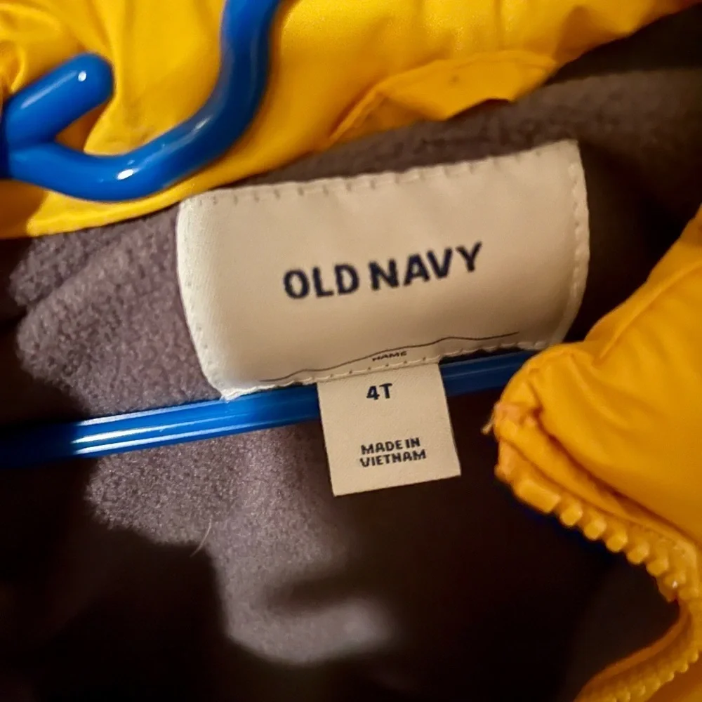 Old Navy Kids Yellow Puffer Vest
